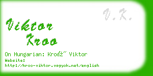 viktor kroo business card